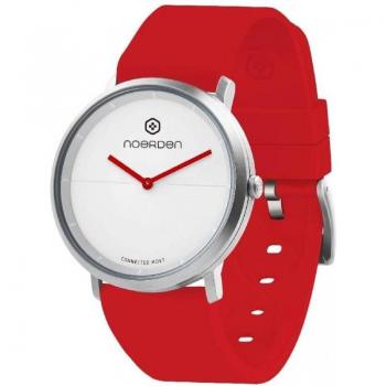 Reloj Inteligente Híbrido Noerden Life2 Rojo 38 mm Acero Inoxidable y Resistente al Agua 50 m
