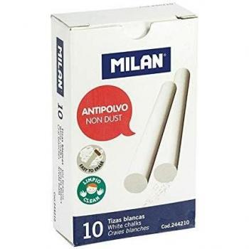 Milan - Caja 10 tizas antipolvo blancas