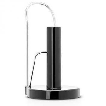 Brabantia 493546 - Portarrollos de pie para Papel de Cocina, Acero Brillante, Color Gris y Negro
