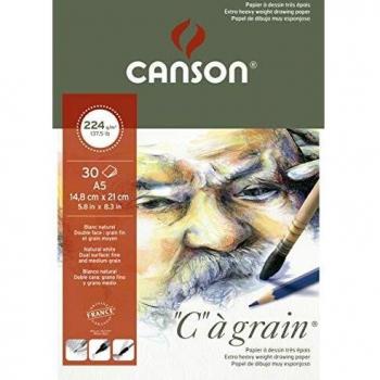 Bloc de dibujo Canson C à grain, DIN A5, 224 g/m², 30 hojas