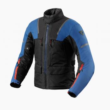 REV'IT! Chaqueta de Moto Offtrack 2 H2O Azul-Negra, chaqueta textil de motocicleta, impermeable, con forro térmico extraíble, ventilaciones ajustables, protección CE en hombros y