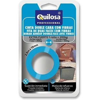 Quilosa T021295 Cinta De Doble Cara Con Fibras, Azul