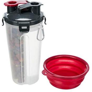 Set de viaje Trixie recipiente de comida y agua para animales - 2 x 350 ml, 11 x 23 cm (Diám x Al)