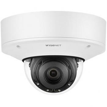 Cámara de Seguridad Dome IP Hanwha PNV-A9081R 8MP AI Vandal, 4.5-10mm, H265, WDR 120db, IK10+, POE+, Exterior
