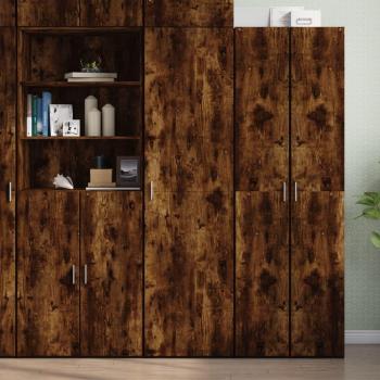 Aparador de madera de ingeniería roble ahumado 50x42,5x185 cm Marrón