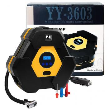Compresor de aire,Inflador de Neumáticos,Bomba Inflador Portátil con luz LED Voltaje 12V