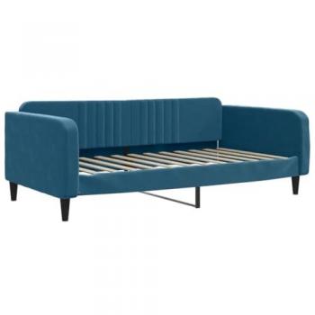 Sofá cama terciopelo azul 100x200 cm, sin colchón, cama de invitados, sofá cómodo para dormir