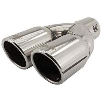 Cola de escape Simoni Racing TRX/18 Doble Redonda Inoxidable - Diámetro 76mm - Longitud 230mm - Montaje 58mm