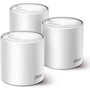 TP-Link Deco X50 (3-Pack) - Sistema WiFi 6 AI Mesh, AX3000, Doble Banda 2.4 GHz/5 GHz, Cobertura de hasta 600 m², con 3 Puertos Gigabit por Unidad, Banda de Canal 160MHz, ODFMA y 1024QAM en Color Blanco
