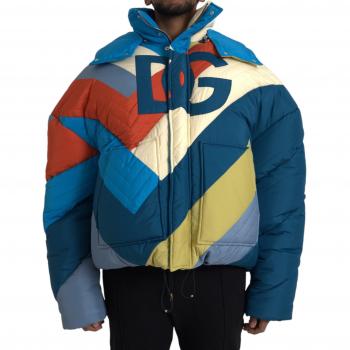 Dolce & Gabbana Multicolor Logo Windbreaker Puffer Jacket - IT52 | XL