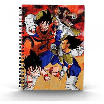 Cuaderno A4 Goku vs Vegeta Dragon Ball Z, Libreta Efecto 3D 30X21cm Goku Vs Vegeta Dragon Ball Z