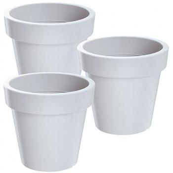 Maceta de Plástico Lofly Blanca 19,6x19,6x18,1cm - Pack de 3 unidades