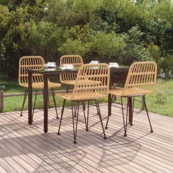 5-Piece Poly Rattan Garden Dining Set