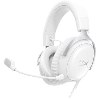 HyperX Cloud III - Wired Gaming Headset with Noise-Canceling Microphone, 53mm Drivers, Multi-Platform Compatibility, White