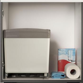 Cubo de reciclaje Eyckhaus con ruedas empotrado rectangular gris 2x21L