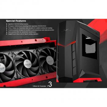 SilverStone SST-RVX01BR - Raven Midi Tower ATX Carcasa de Ordenador, Rendimiento silencioso con Alto Flujo de Aire, Negro Rojo