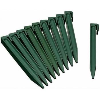 Clavos Nature 6040634 Verde Polietileno Plástico - Iluminación Exterior, Anclajes de jardín, 10 unidades