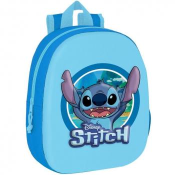 Mochila Infantil 3D Disney Stitch con Ilustración, 27x33x10 cm