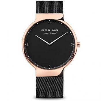 Bering Max Renè Men's Watch Rose Gold IP with Black Milanese Band