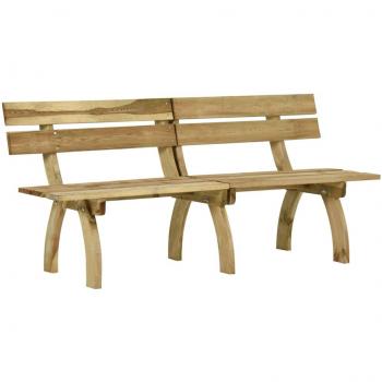 Banco de jardín de madera de pino impregnada 220 cm Marrón