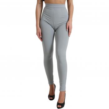 Dolce & Gabbana Gray Nylon Slim Trouser Pants Leggings - IT40|S, Female, Size: XS, Zipper