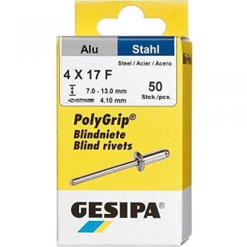 Remache Ciego PolyGrip 4 x 17 mm Aluminio / Acero Mini-Pack de 50 Piezas GESIPA