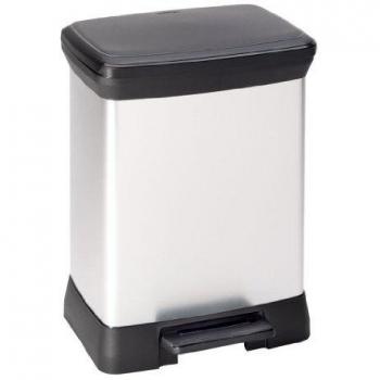 Papelera de Pedal Rectangular Deco Bin 30L Metalizada Curver