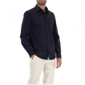 Calvin Klein Men's Fitted Stretch Poplin Shirt - Night Sky Blue, Size 3XL