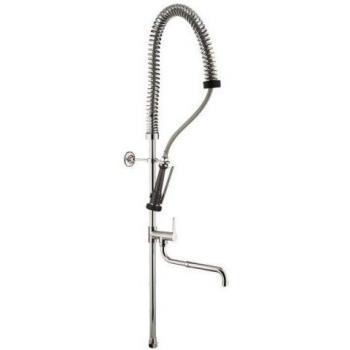 Unidad de ducha prelavado H1200mm con grifo medio caño cromado para instalación en grifos o mezcladores Idral 09420