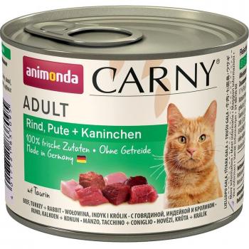 Animonda Carny Adult 12 x 200 g - Pack económico - Vaca, pavo y conejo