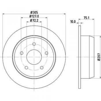 Disco de freno Hella 8DD 355 108-611 para