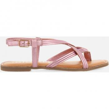 Sandalias de Piel Rosa de Tiras Cruzadas - Mujer