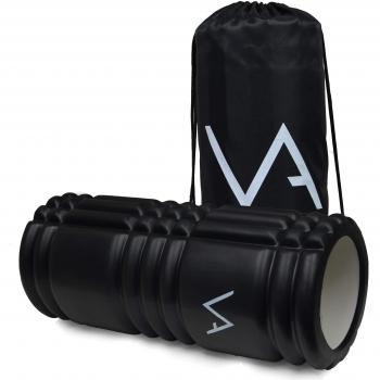 Rodillo de Espuma Premium para Masaje Muscular, Pilates, Yoga y Estiramientos | Rodillo Masaje de Vanquisher Negro 33 x 14 cm para la Espalda, Rehabilitación y Fisioterapia | Incluye Bolsa