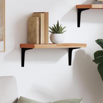 Estantería de pared de madera maciza de haya 40x20x2,5 cm