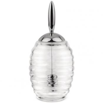 Alessi Dosificador de Miel con Diseño Moderno en Vidrio y Acero Inoxidable