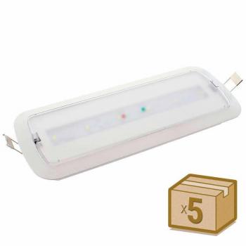 Pack 5 x Luz de emergencia LED NICELUX, Permanente / No permanente, Blanco frío