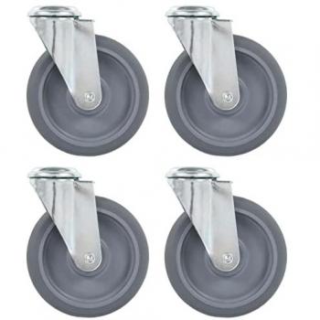 Ruedas giratorias con agujero pasador 8 unidades 125 mm