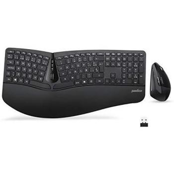 Perixx Periduo-605, Pack de Teclado Ergonómico Inalámbrico, Teclado Dividido y Ratón Vertical con