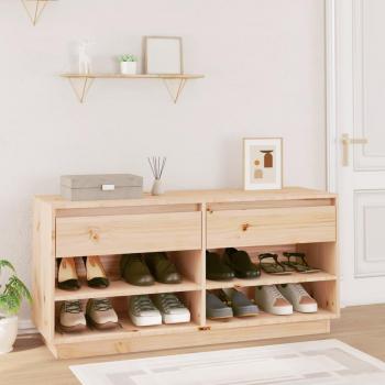 Zapatero de madera maciza de pino 110x34x52 cm