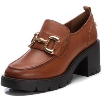 Mocasines de piel para mujer Carmela con tacón de 5 a 8 cm en color marrón - Talla 36