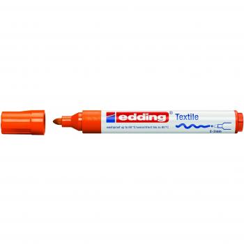edding 4500 marcador textil, naranja, caja de 10, punta redonda de 2-3 mm, rotuladores textiles permanentes para dibujar y caligrafiar sobre tejidos, resistentes a lavados de hasta 60 °C