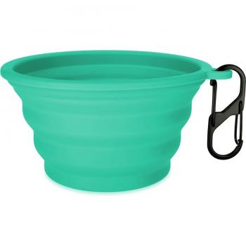 Comedero de viaje TIAKI Silicon turquesa - 500 ml