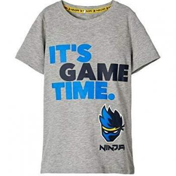 Name It NKMNINJA EIVIND SS Top LIC - Camiseta para niño Grey Melange 134/140 cm