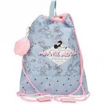 Minnie Mouse American Darling - Bolsa de merienda con pompón decorativo