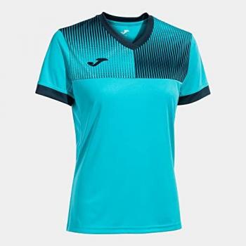 Camiseta de fútbol mujer Joma Eco Supernova manga corta turquesa flúor marino