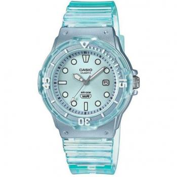 Casio POP Women's Analog Resin Watch with Blue Dial, Translucent Quartz, 100M Water Resistance