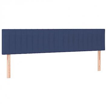 Cabecero con LED de tela azul 160x5x78/88 cm Vidaxl Azul, cabezal tapizado para cama de matrimonio, mueble dormitorio interior, color azul