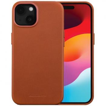 Funda MagSafe Dbramante 1928 Roskilde para iPhone 15 en Cuero Marrón