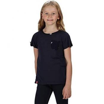 Regatta Chara-Camiseta Ligera De Manga Corta T-Shirts/Polos/Vests, Unisex niños, Navy Print, 7-8