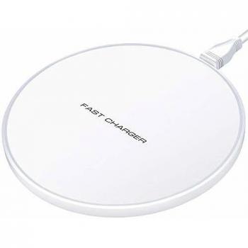 Limxems Cargador Inalámbrico 10W Qi Wireless Carga Rápida Quick Charger -Blanco